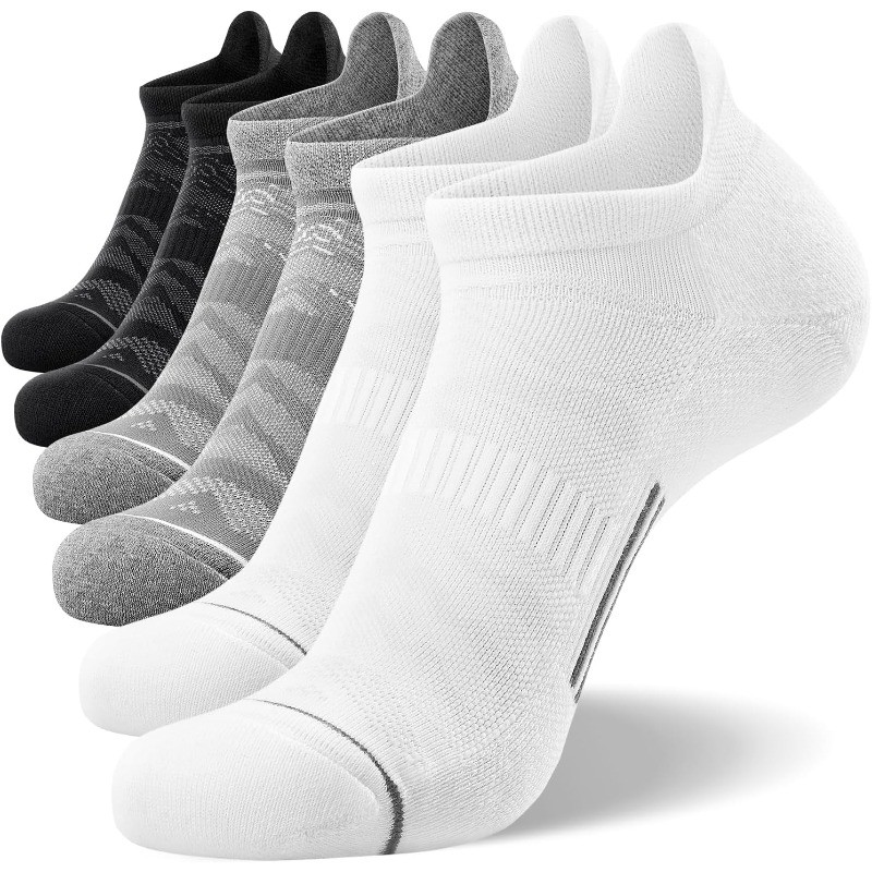 Men's Ankle Running Socks Low Cut Cushioned Athletic Sports Socks 6/12/18 Pcs