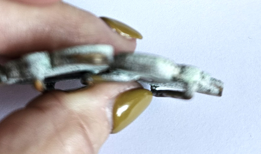 Antique Italian MICRO MOSAIC Brass 2-Piece BELT -Sash BUCKLE-Brought from Italy