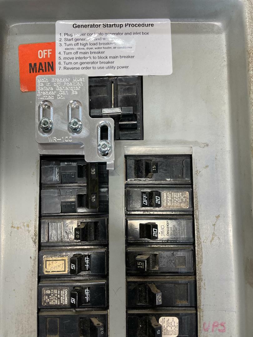 Generator Interlock Kit Murry 100 amp panel