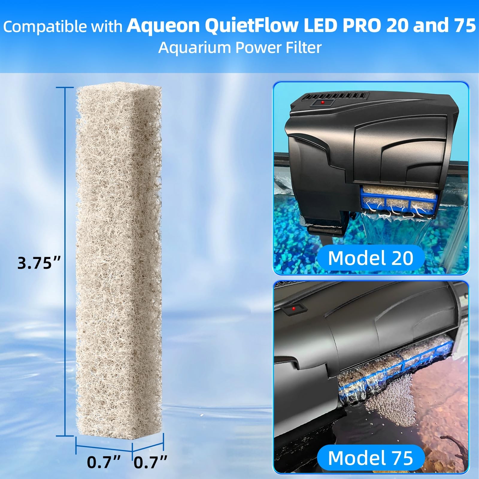 AQUANEAT Replacement Ammonia Reducer Pads Compatible with Aqueon gray