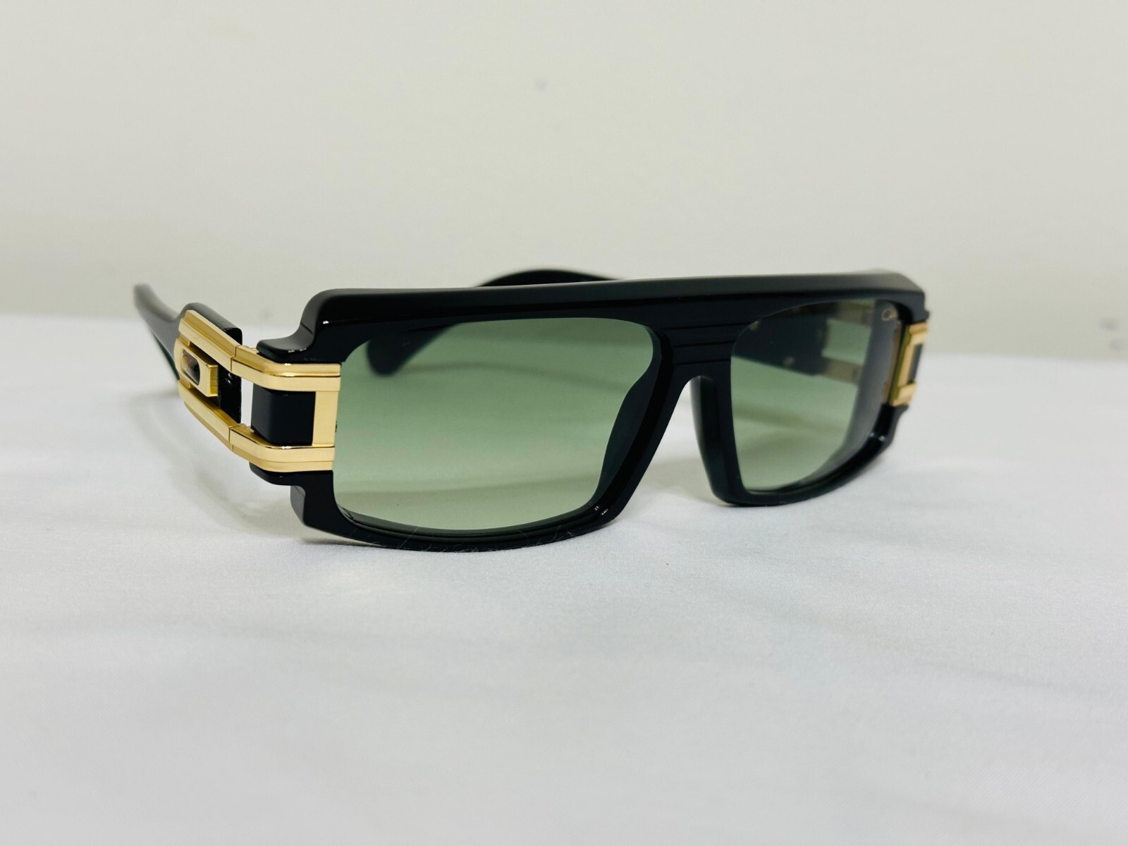 Cazal Sunglasses Black & Gold Frame Green Lens Tinted Men's Women's Eyewear