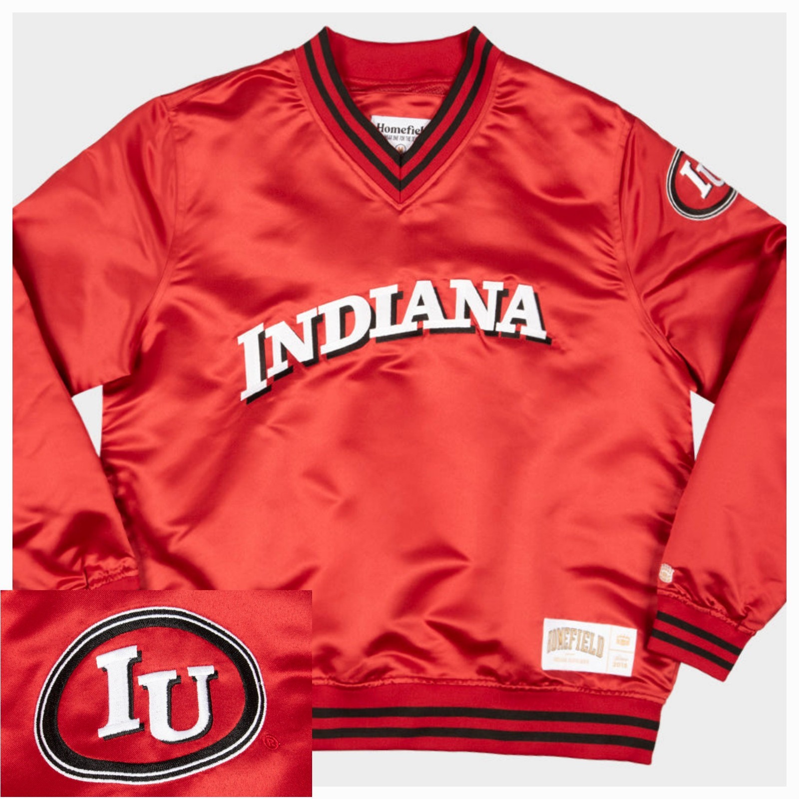 Homefield Indiana University Hoosiers Campus Classic Pullover Red Satin Unisex M