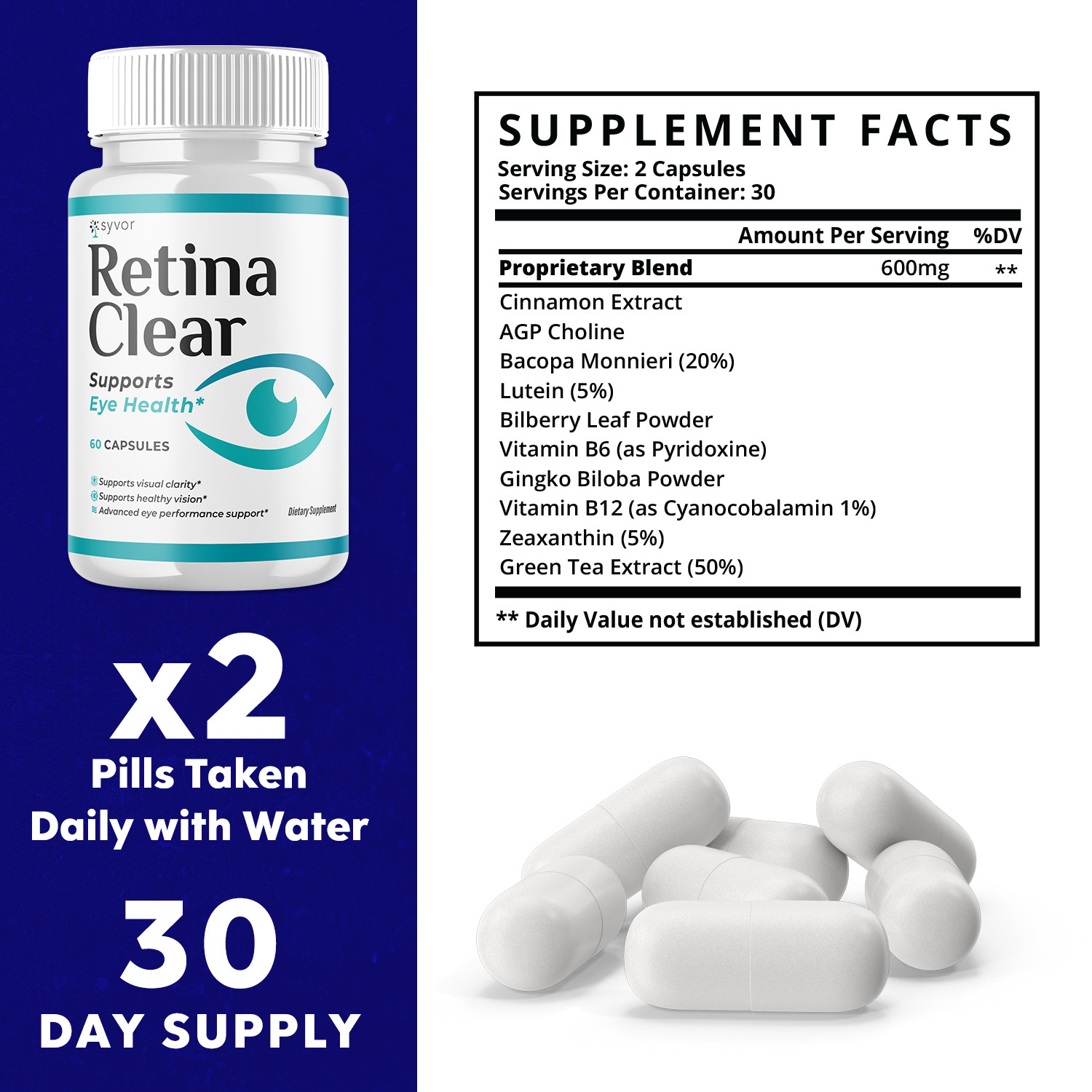 (3 Pack) Retina Clear Capsules, RetinaClear Eye Health Support (180 Capsules)