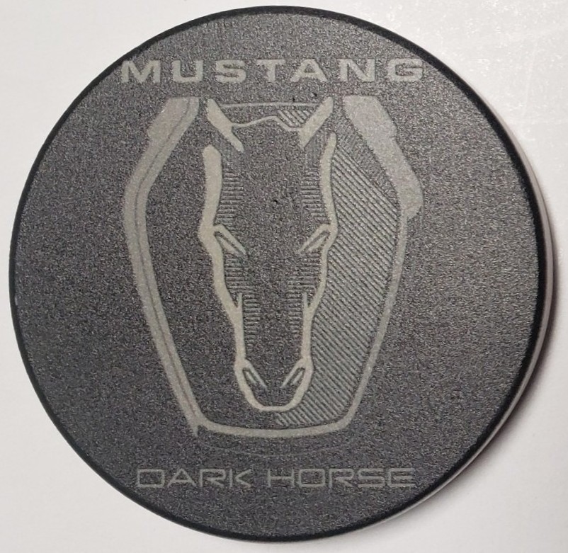 Car Coaster - Mustang DARK HORSE Logo Cup Holder Insert * FREE USA SHIPPING!