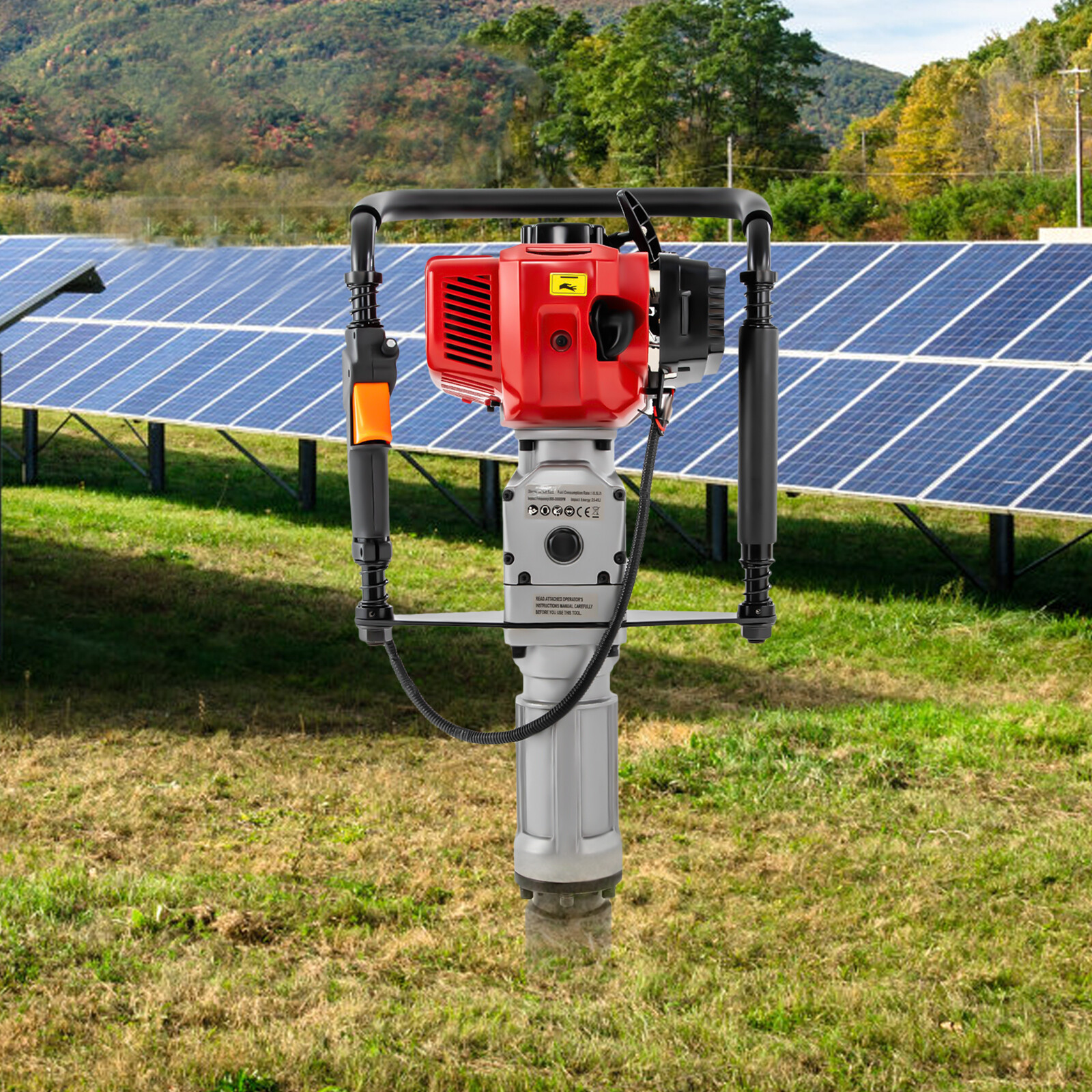 52cc Gas-Powered T Post Driver Fence Post Driver 2-Stroke Gasoline Push Pile New