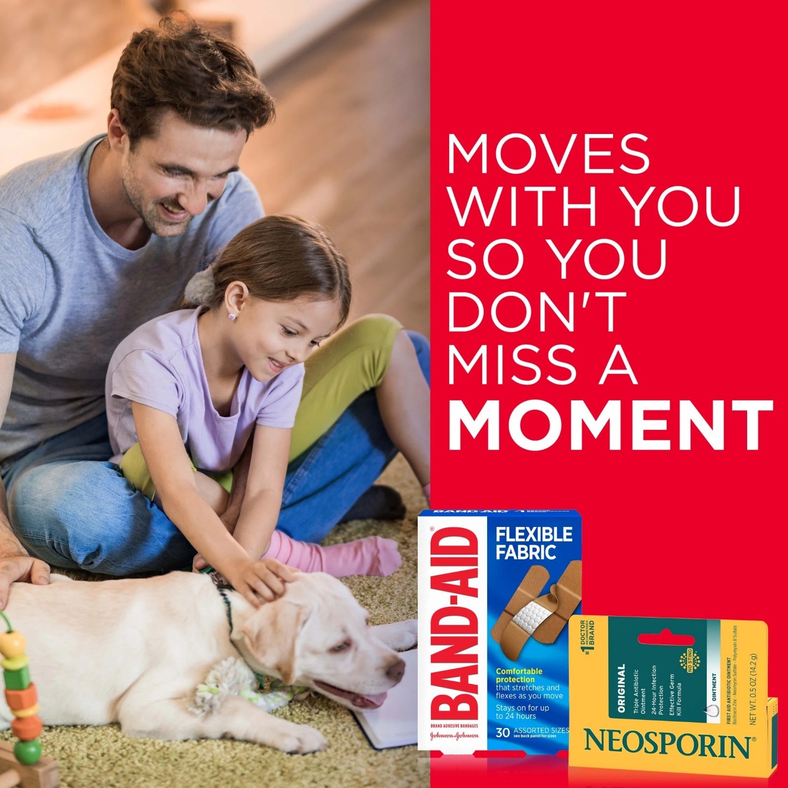 Band-Aid Brand Flexible Fabric Adhesive Bandages, 100 Count