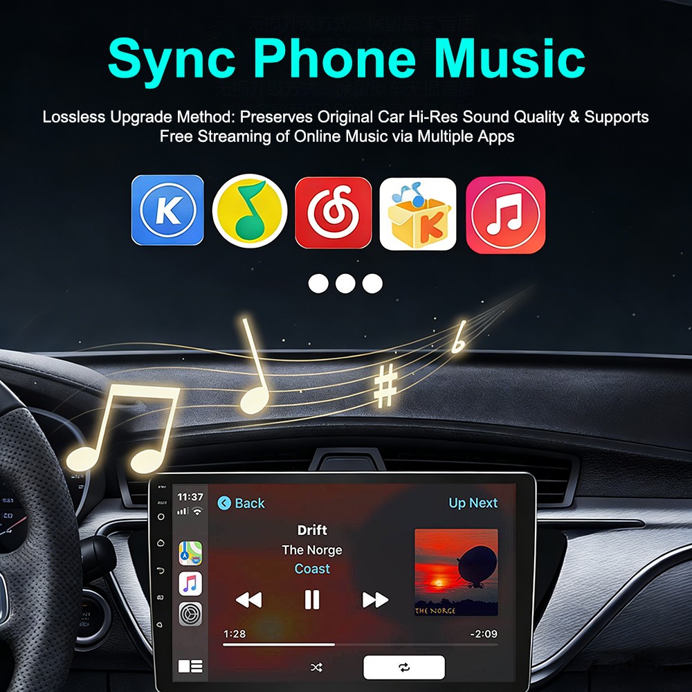 Wired to Wireless CarPlay Adapter for Apple iPhone/Android Auto/AirPlay/Miracast