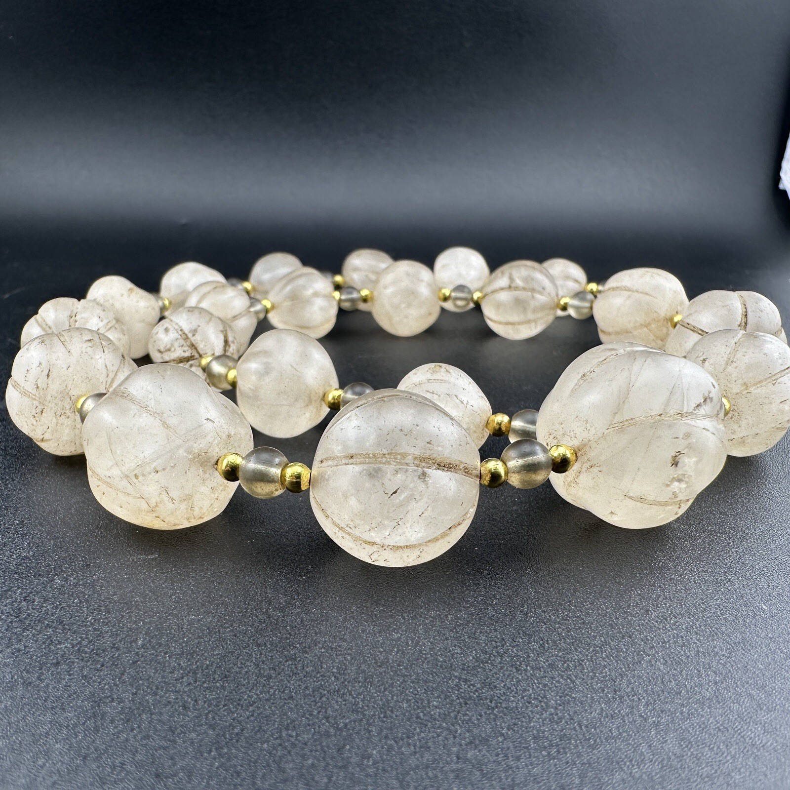 Old Himalayan Regions Crystals ￼ Beads Beads Mala Necklace Rare