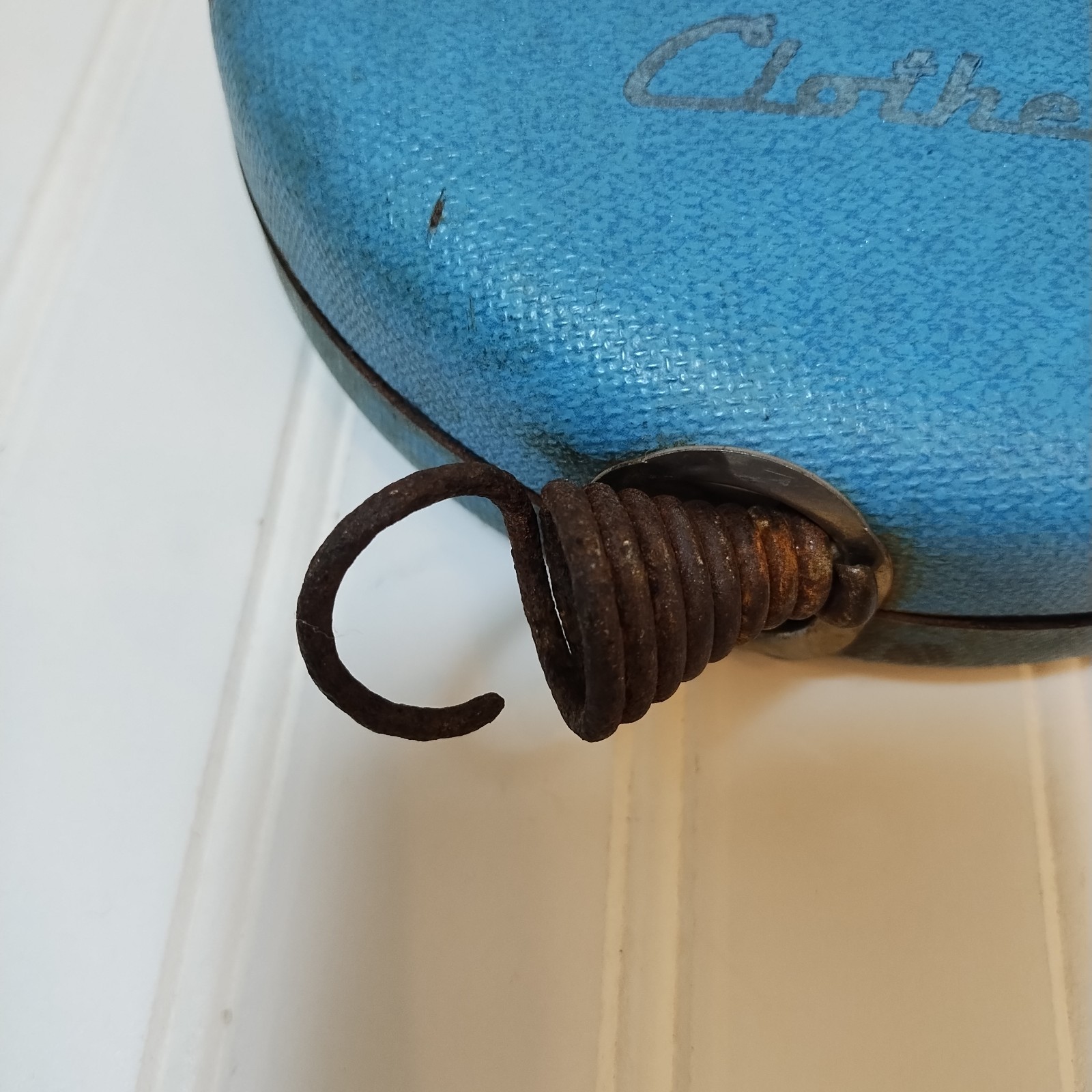 Vintage Cordomatic Automatic Retractable Clothesline Reel 40' Blue Tested