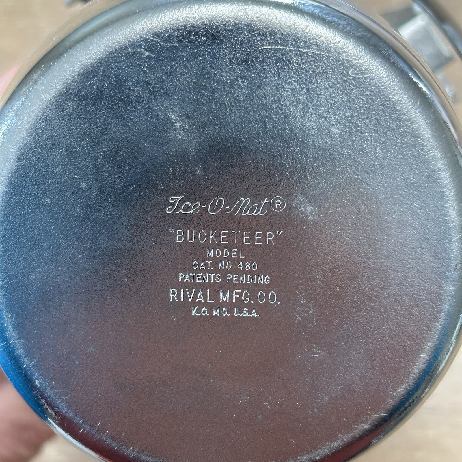 Vintage 50s Rival Ice-O-Mat Bucketeer Ice Crusher No. 480 MCM Mid Century Chrome