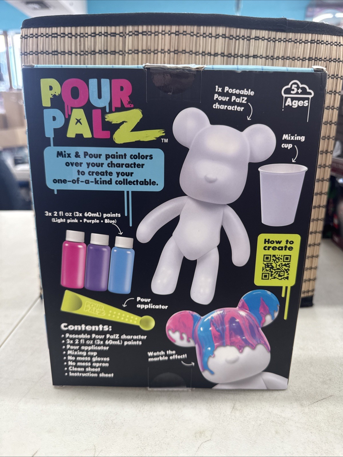 Pour Palz 9" Bear Berry Blast DIY Paint & Pour Craft Kit Sealed