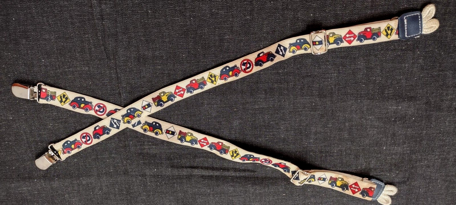 Toddler Suspenders VINTAGE AUTOMOBILES - PROBABLY 70s DOES 1940S ? AS IS