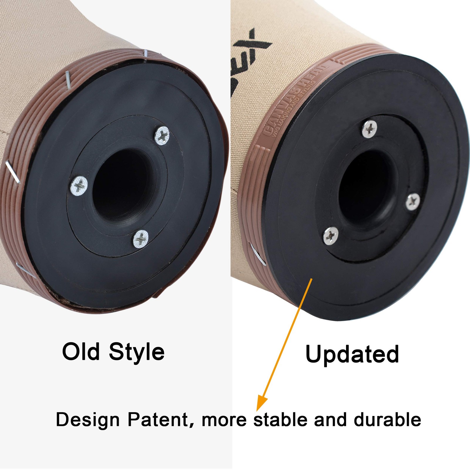 20-24 Cork Canvas Block Head Wig Display Styling Head w/ Mount Hole 22