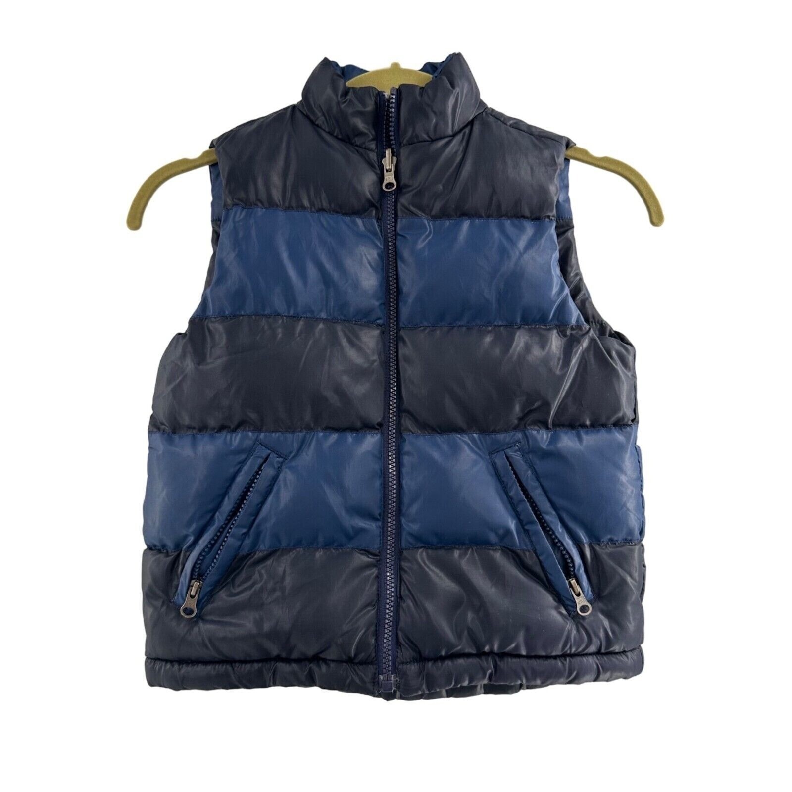 The Childrens Place XS 4 Navy Blue Puffer Vest Zipper Pockets Winter Insulated