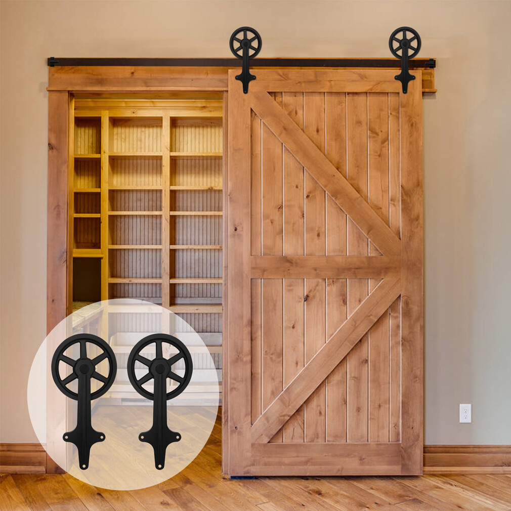 CCJH4-20FT Big Spoke Wheel Sliding Barn Door Hardware Kit For Single/Double Door
