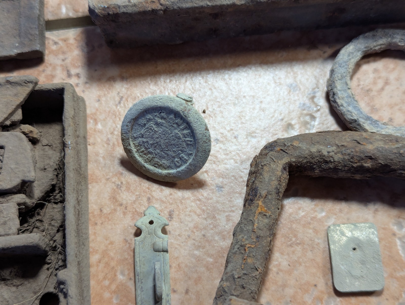 Dug Relics Vintage Iron Door Hardware Buckles Glasses Brass Key Bottle Openers