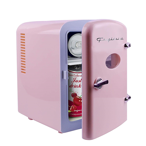 Frigidaire Retro Mini Compact Beverage Refrigerator Pink, 6 Can EFMIS129-PINK