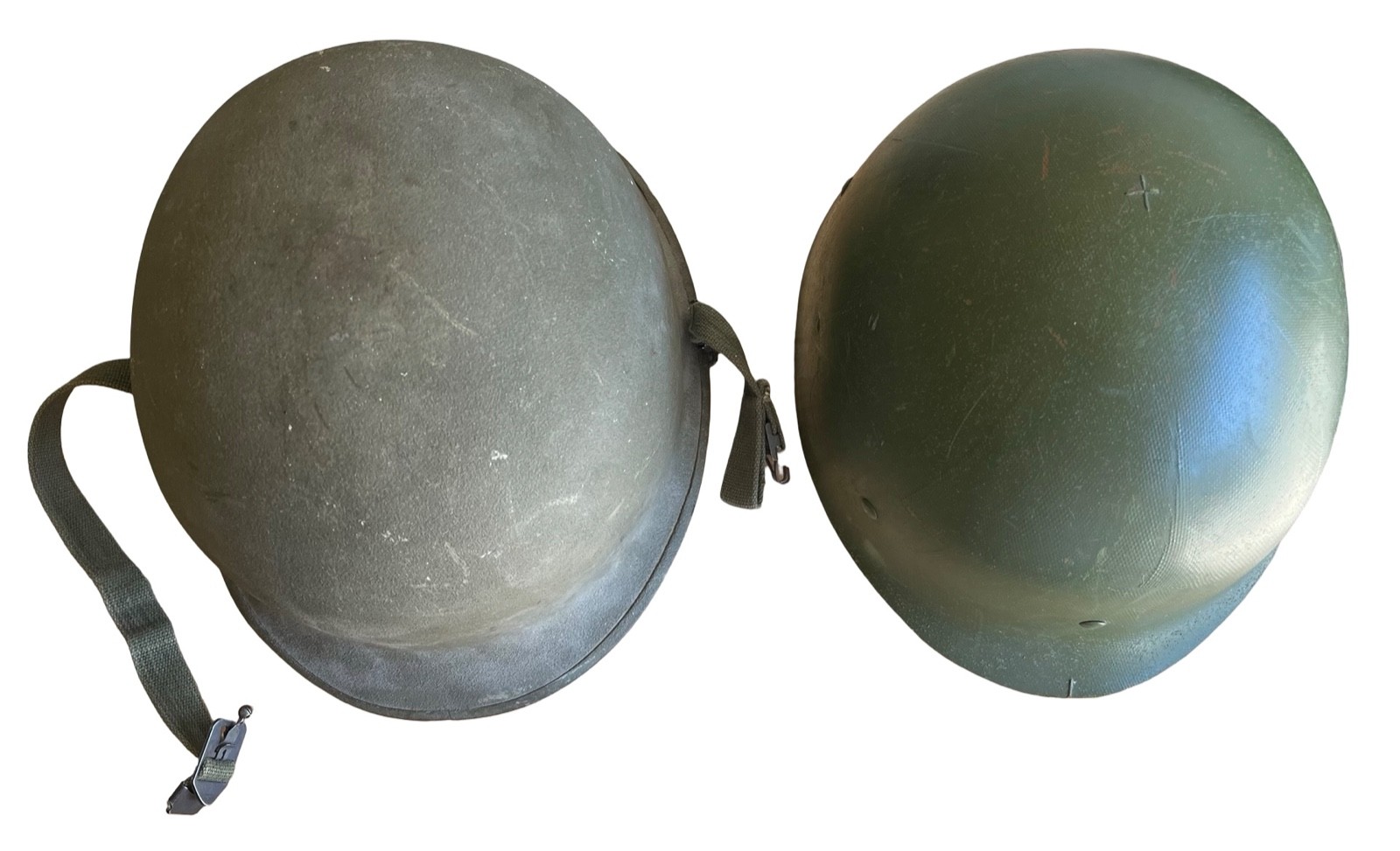 Vintage WW2 Era US McCord Front Seam M1 Helmet Stamped 121C & Firestone Liner