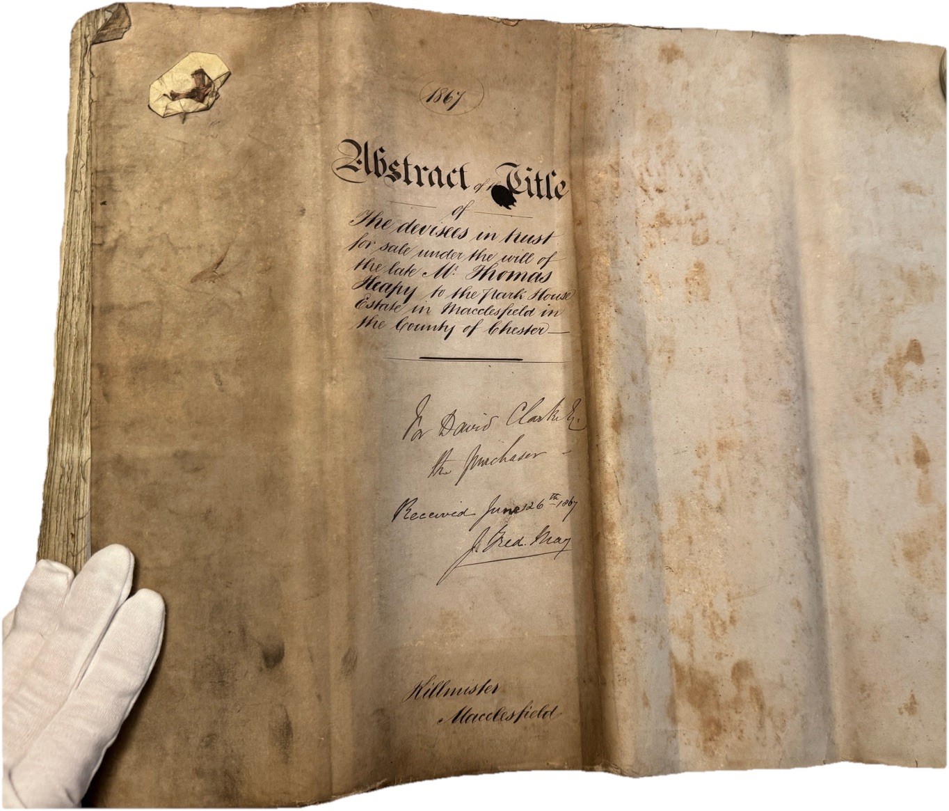 1867 Rare MASSIVE Vellum Abstract of Title Macclesfield Cheshire Manuscript 46pg