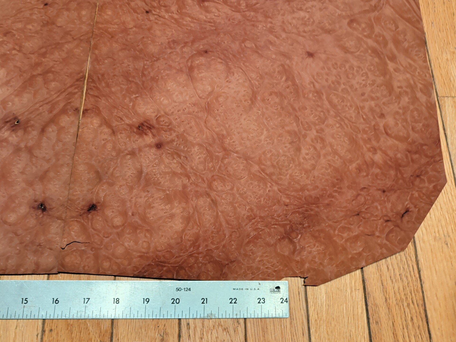 Madrone burl veneer 14 3/4" x 15 1/2" each, 2 pieces wood 1/42" raw