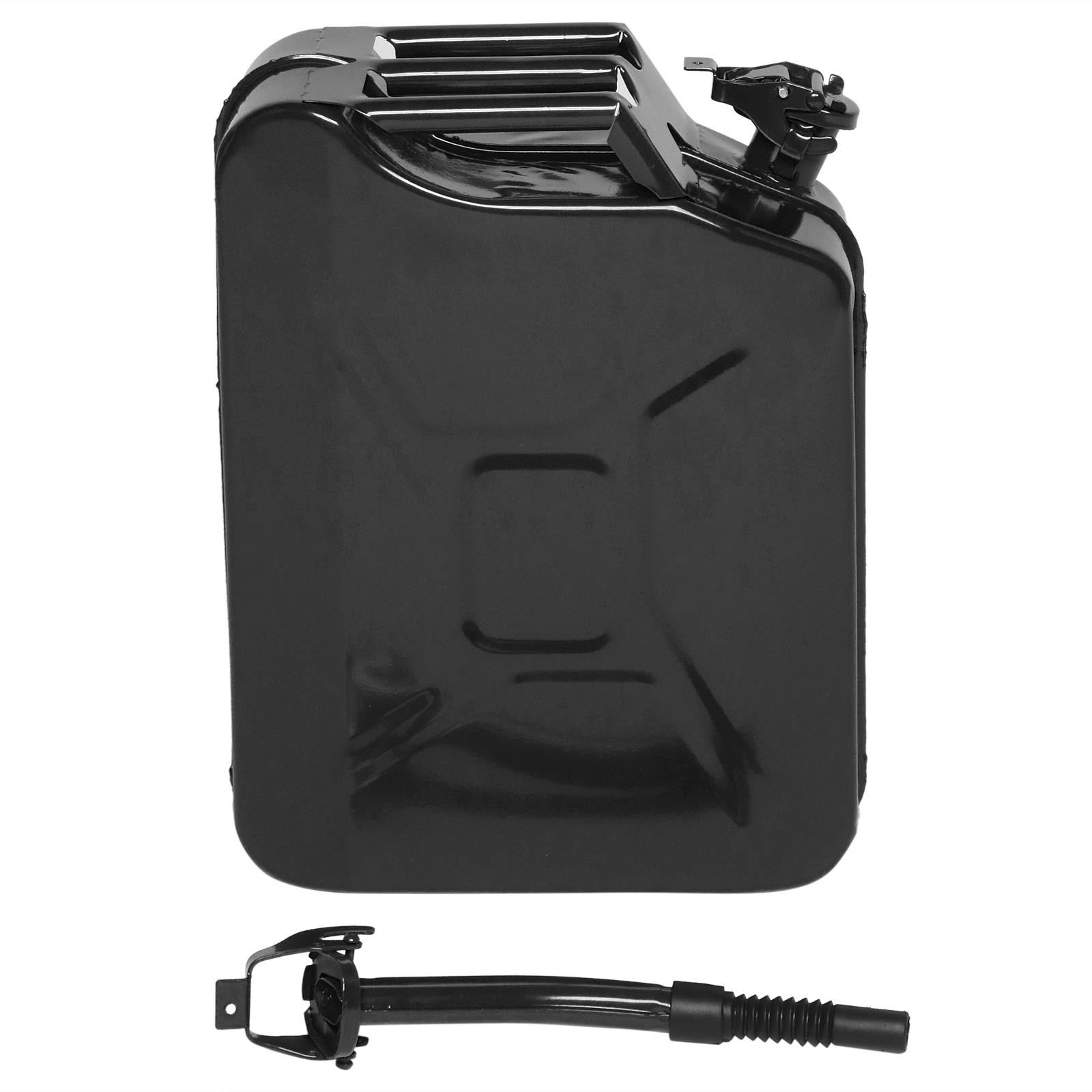 3 PCS 5 Gallons Jerry Can with Spout 20L Liter Steel Oil Gas Tank Gasoline Black