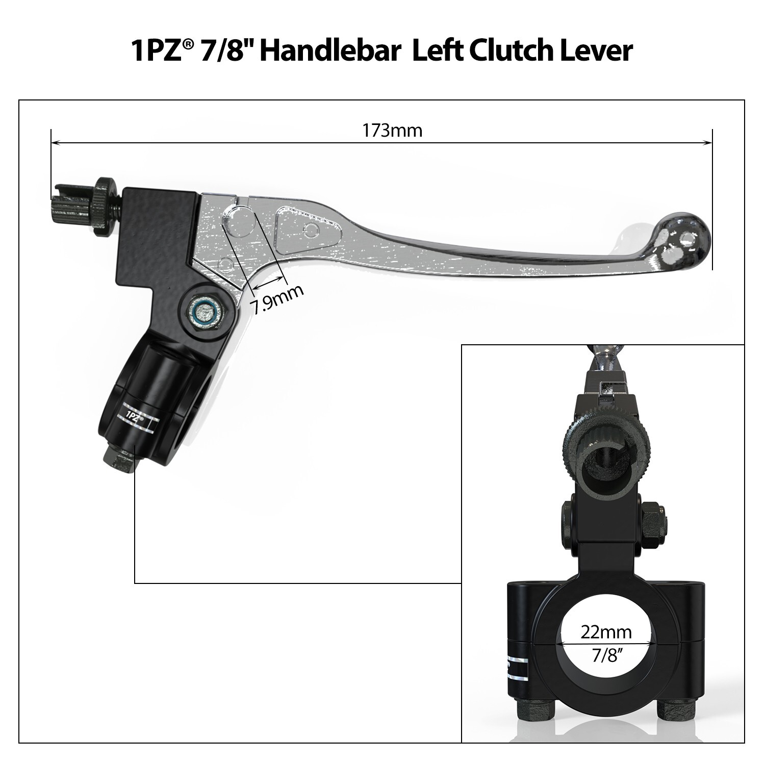 7/8" Left Brake Clutch Lever for MB165 MB200 Coleman CT200U Trail 200 Mini Bike