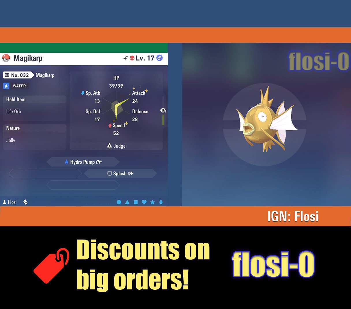 6IV Shiny Magikarp Pokemon Legends ZA (Legends Z-A)