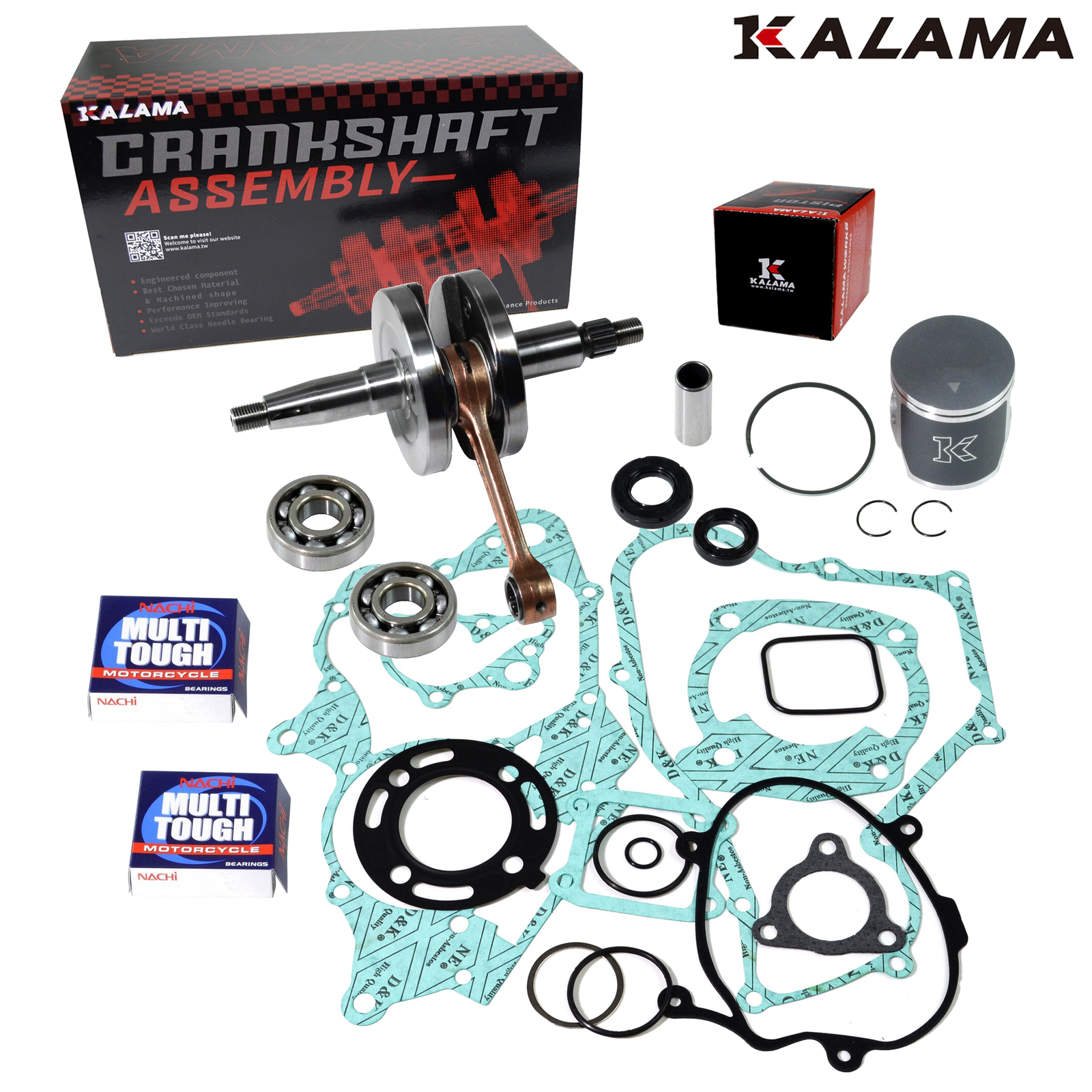 NEW For CR 85R/RB Engine Rebuild Kit KALAMA Crankshaft Bearings Piston 2003 2004