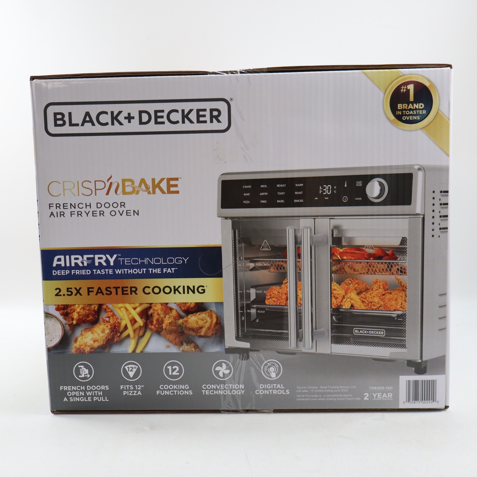 BLACK+DECKER Crisp 'N Bake Air Fryer Toaster Oven Combo, 12 in 1 Countertop