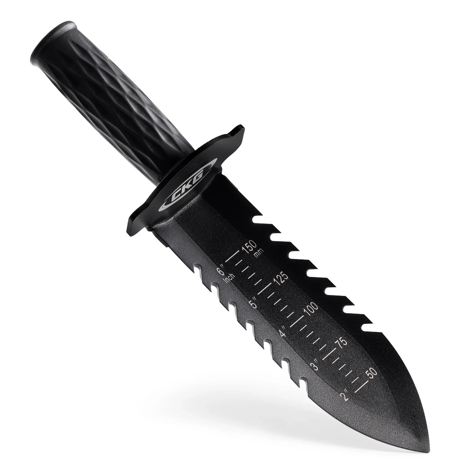 CKG Metal Detecting Shovel for Digging Heavy Duty Double Digging Tool, Black