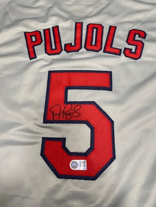 ALBERT PUJOLS HAND SIGNED AUTOGRAPHED GREY JERSEY - PRO-CERT COA - COAPROS (IOA)