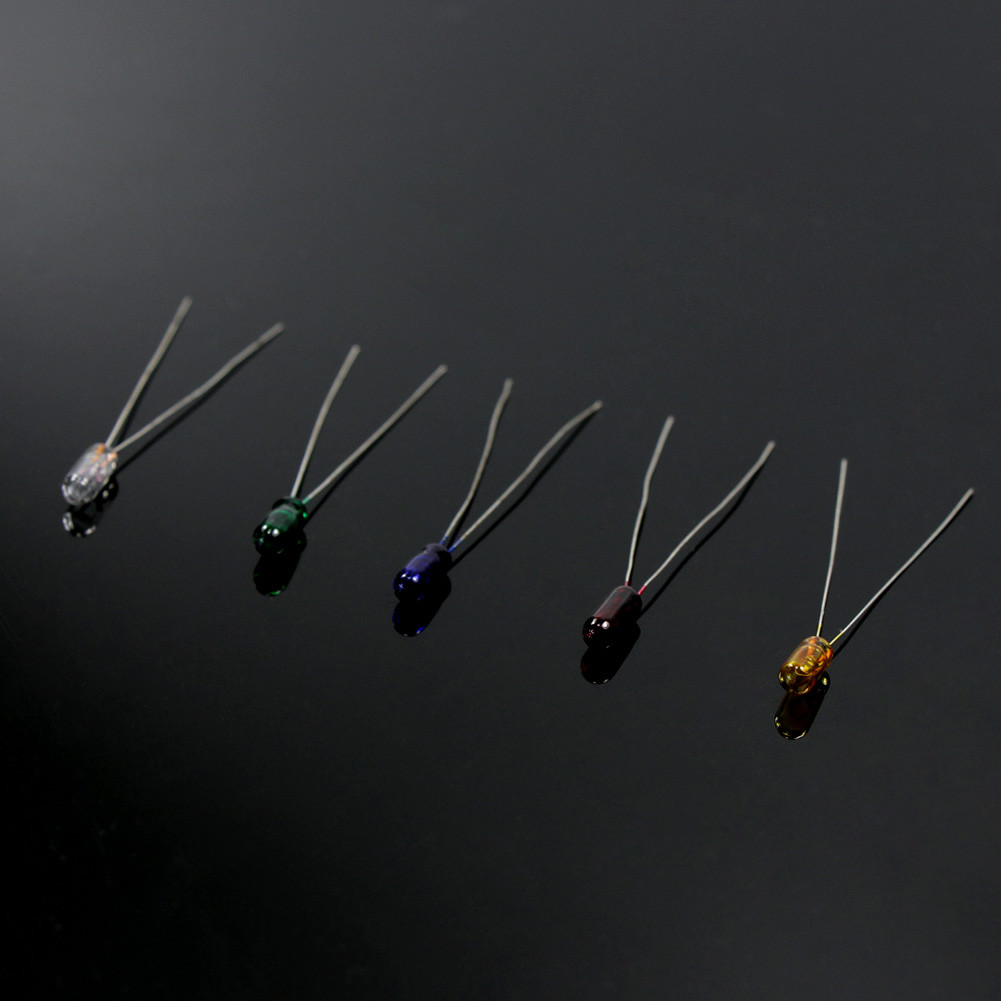 100pcs 3mm 12V Mini Grain of Wheat Bulbs 5 Mixed Colors R/Y/B/G/W MP02