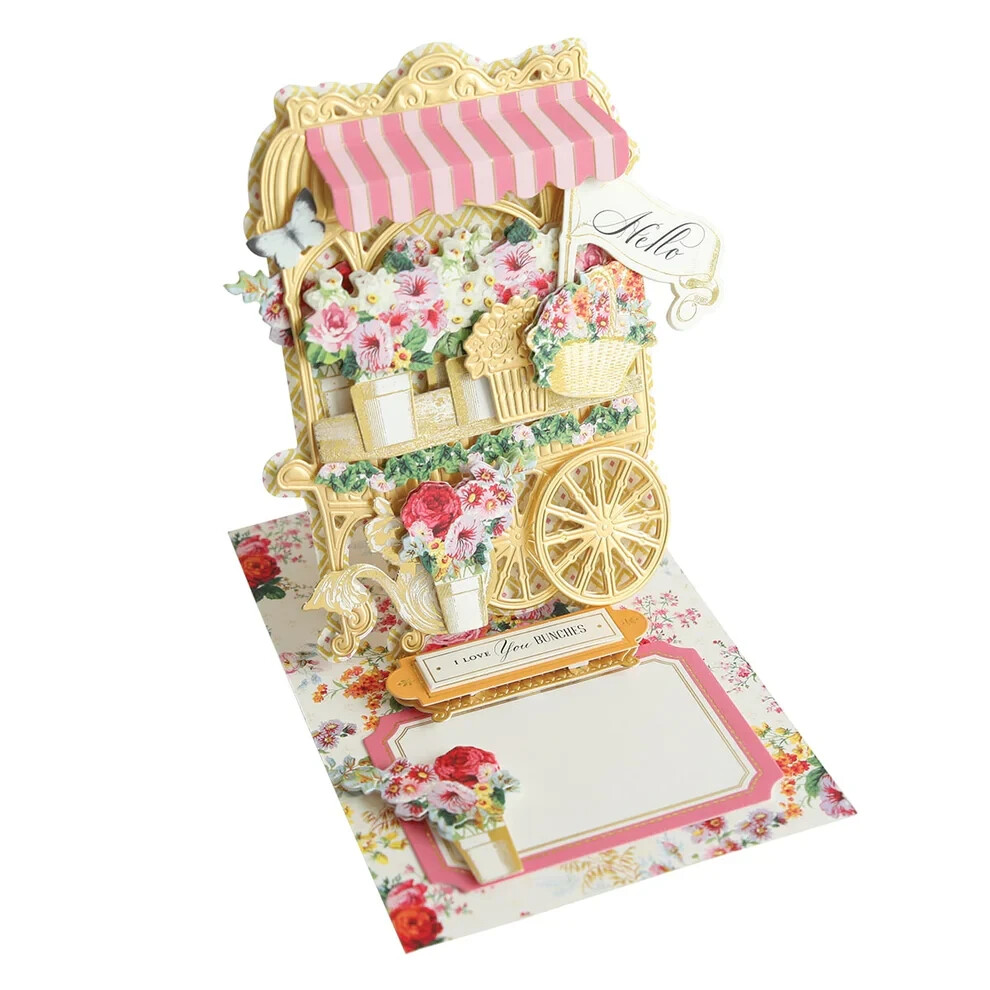 ANNA GRIFFIN "FLOWER CART" EASEL FINISHING SCHOOL CRAFT BOX ~7 DIES + MATERIALS