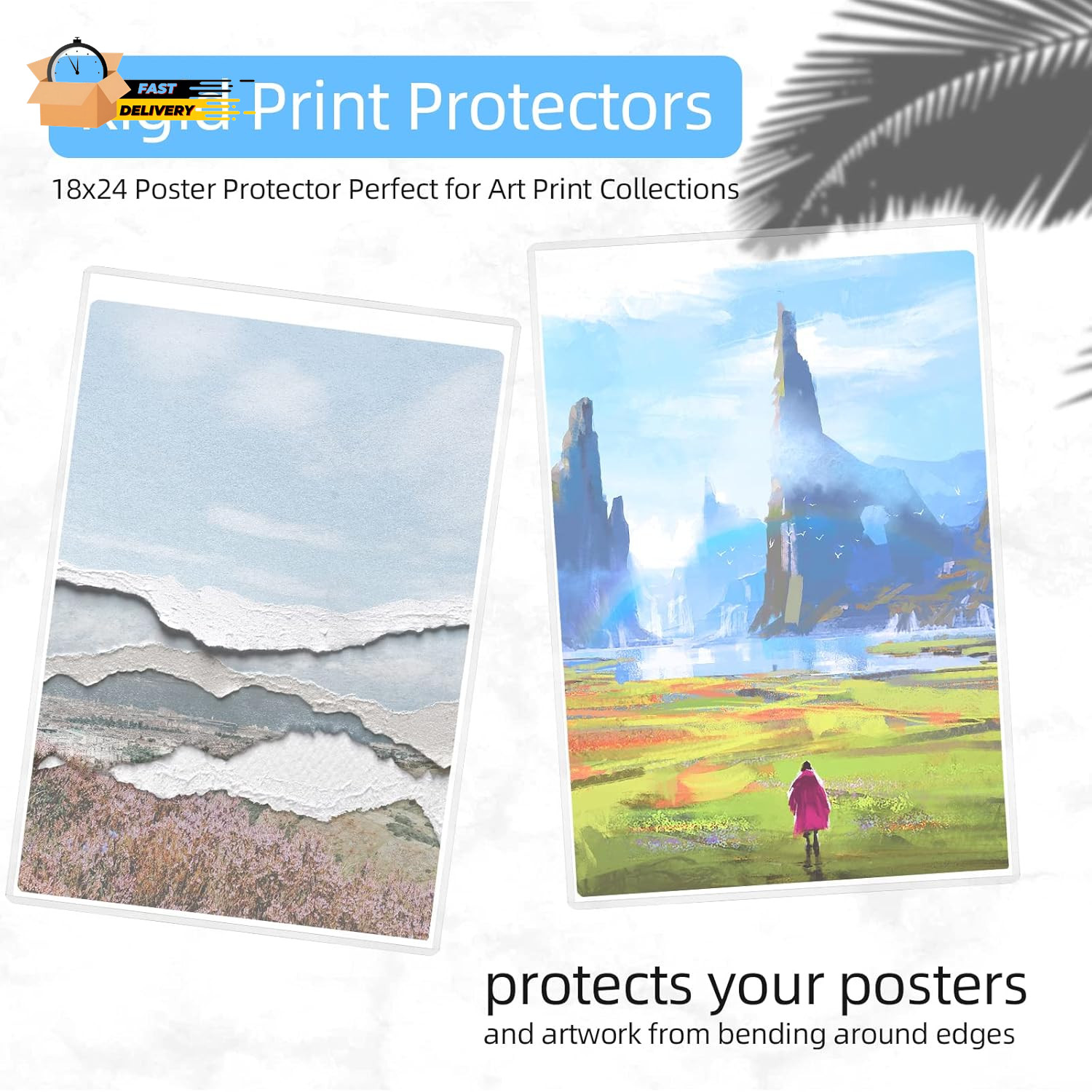 5 Pack 18X24 Poster Protector Clear Rigid Print Protectors Heavy Duty Top Loade