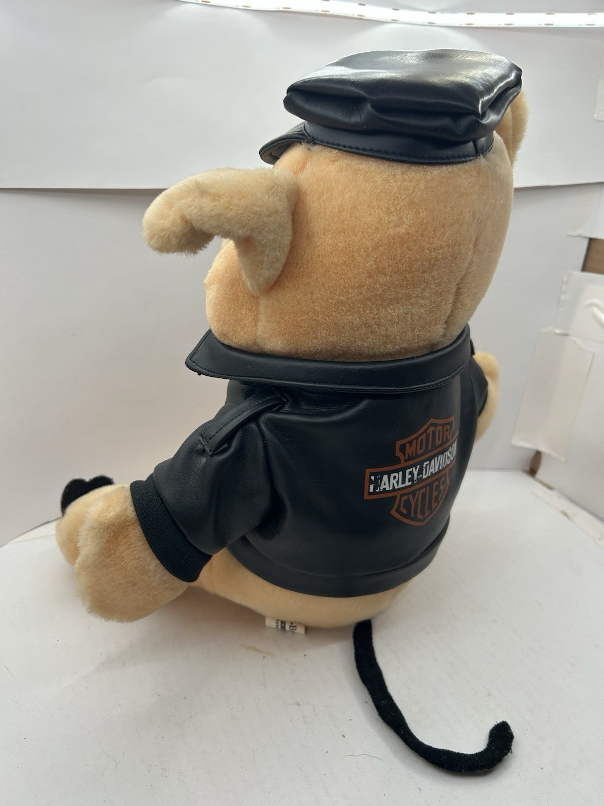VTG 1993 Harley Davidson Hog Biker Plush Pig With Leather Jacket- NEW WITH TAGS