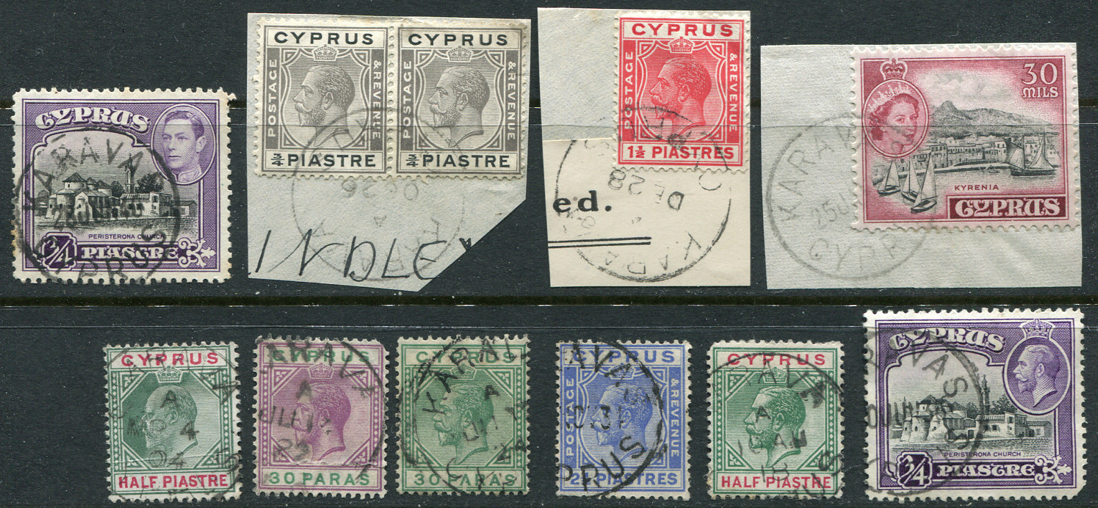 CYPRUS: (21085) KARAVA/KARAVAS postmark/cancels