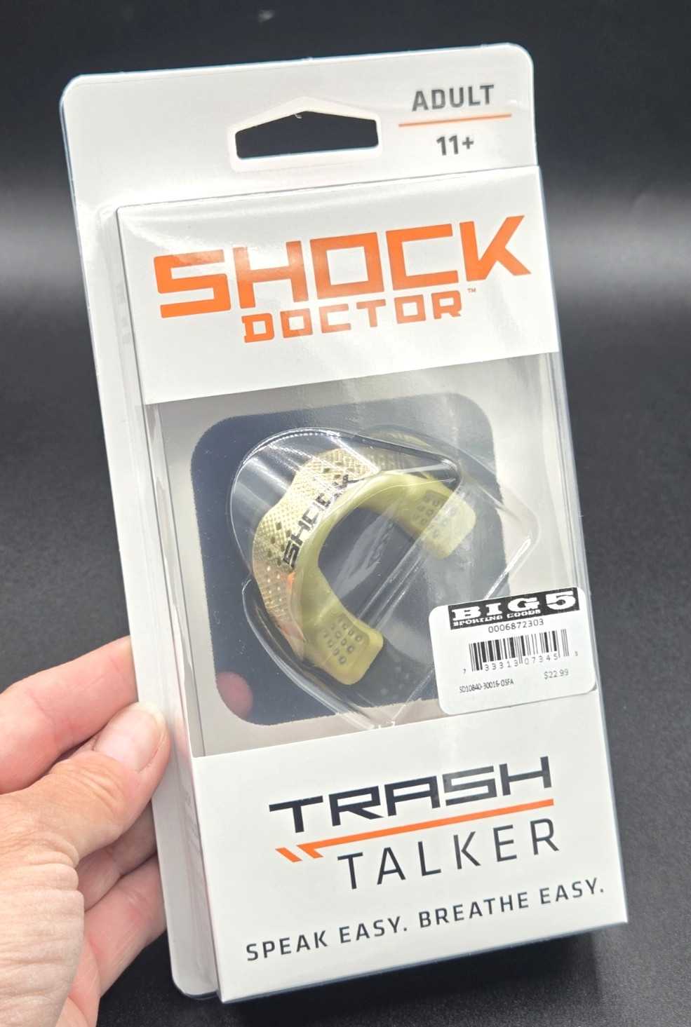 Shock Doctor Trash Talker GOLD Mouthguard Adult 11+ Slim Fit Moldable