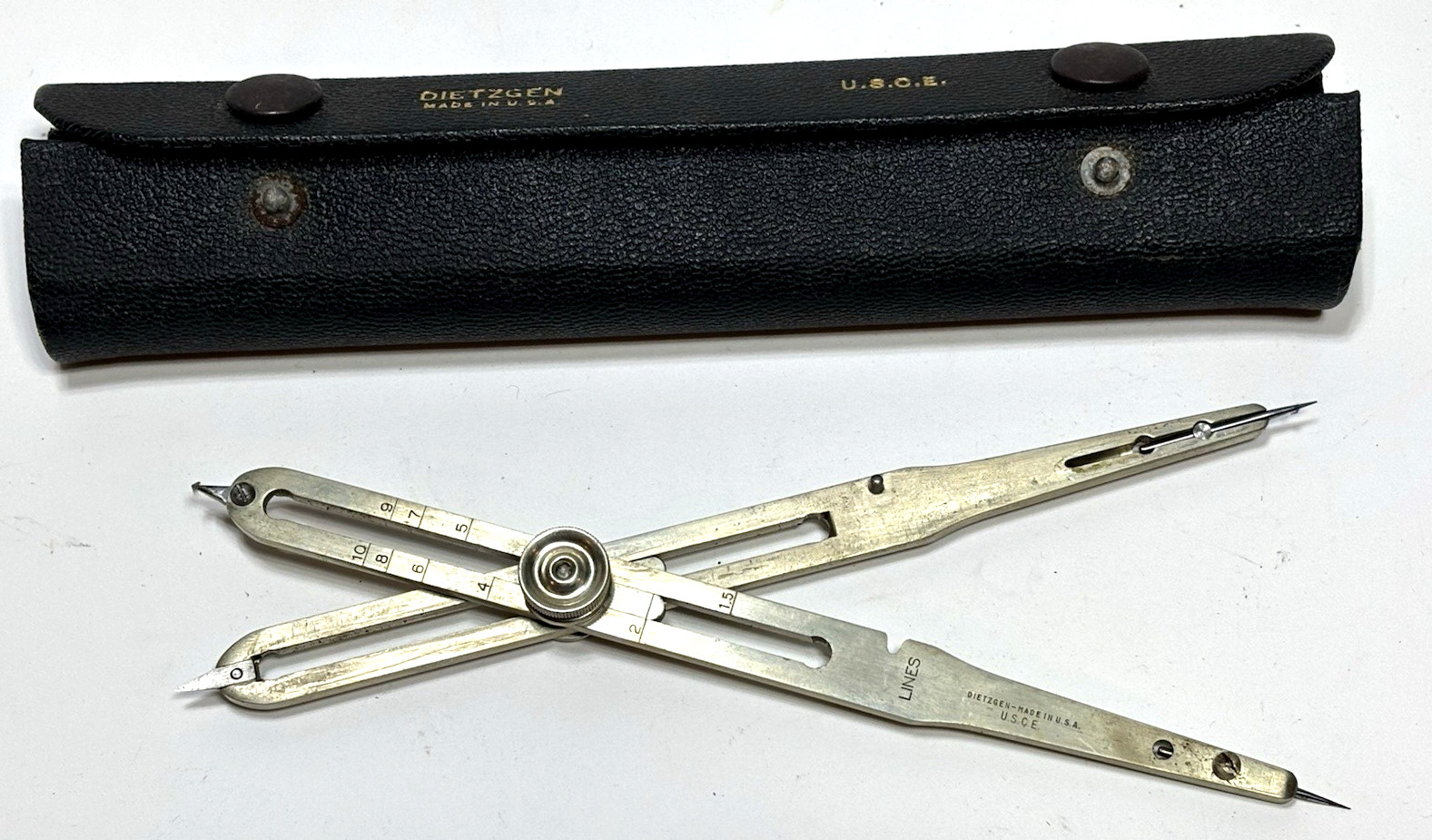 Dietzgen Proportional Divider U.S. Corps of Engineers Made in USA w/Fitted Case