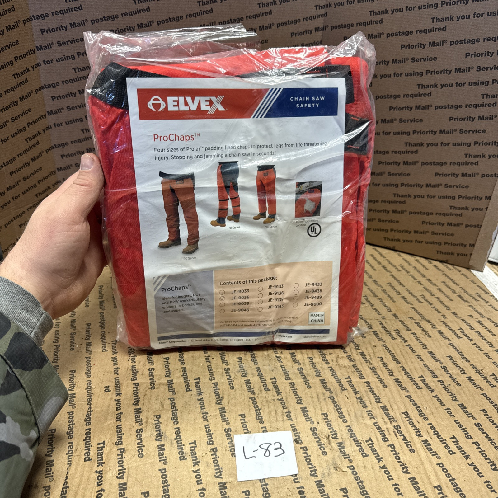 Elvex Unisex Adult ProChaps Chain Saw Leg Protection 36" Chaps Orange JE-9036 XL
