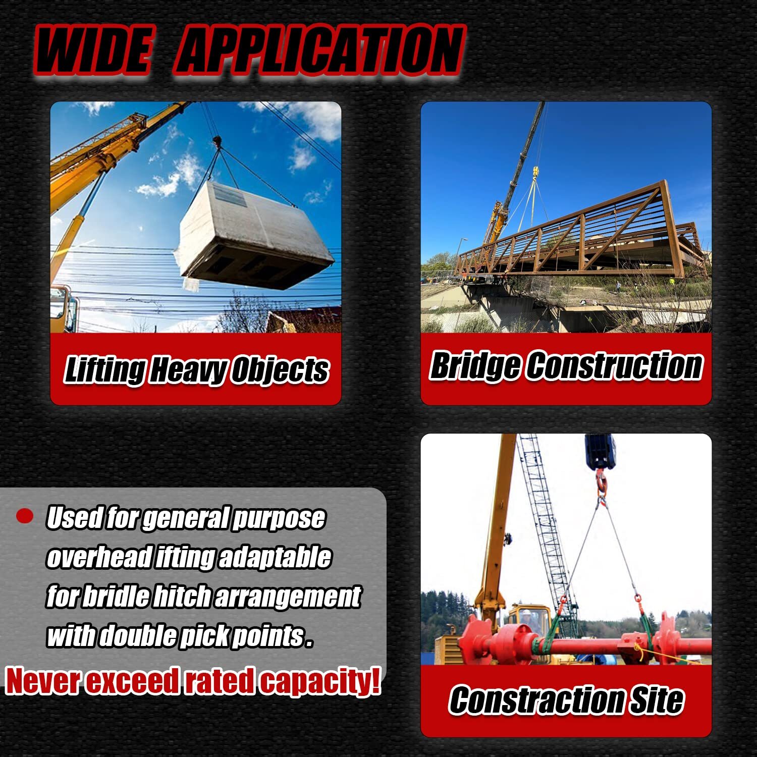 Chain Sling Double Leg with Grab Hooks, for Lifting 3 Ton Capacity G80 Mn-Steel