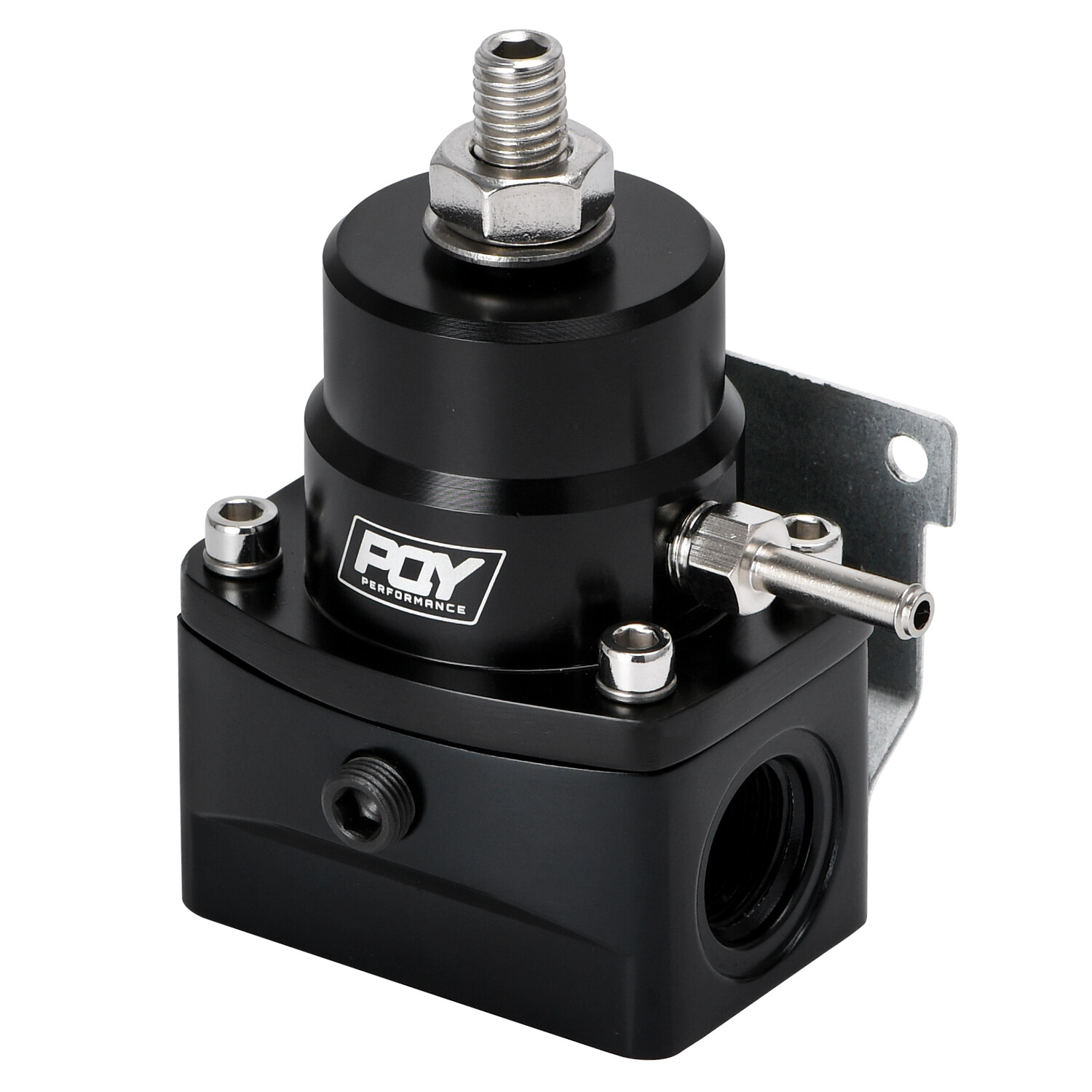 Black Adjustable Efi Fuel Pressure Regulator Bypass Gauge AN6 Feed & AN6 Return