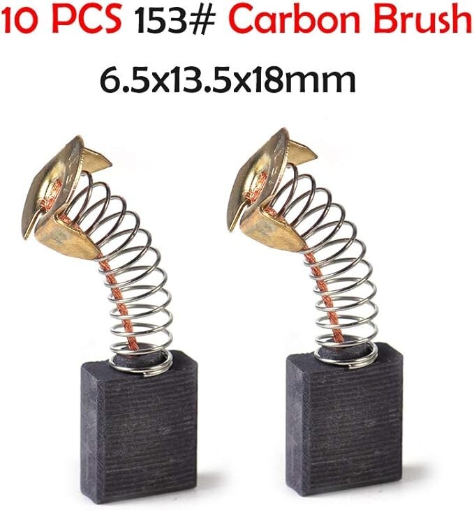 10 Pack Replacement Electric Carbon Brush for Power Tools 153# (6.5x13.5x18mm)