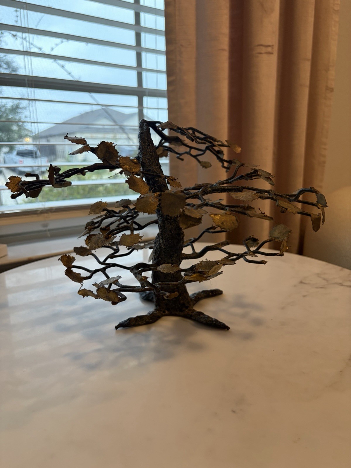 Vintage C. Jeré Signed Brutalist Bonsai Tree Sculpture | Mixed Metal MCM