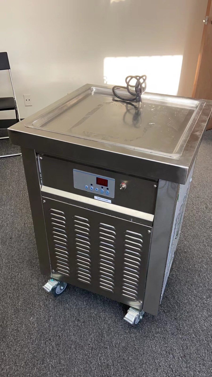 Kolice ETL Commercial 21"x21" square pan rolled ice cream machine,auto defrost