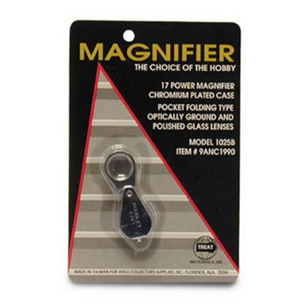 Whitman 17X Magnifying Glass with Wide Field Lens Blister Pack -for Coin Grading