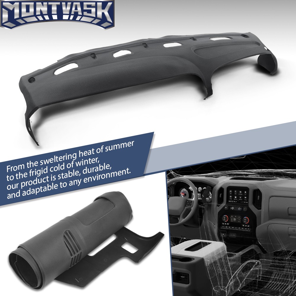 Fit For 98-02 Dodge Ram 1500 2500 3500 Soft TPE Dash Cover Dashboard Overlay Cap