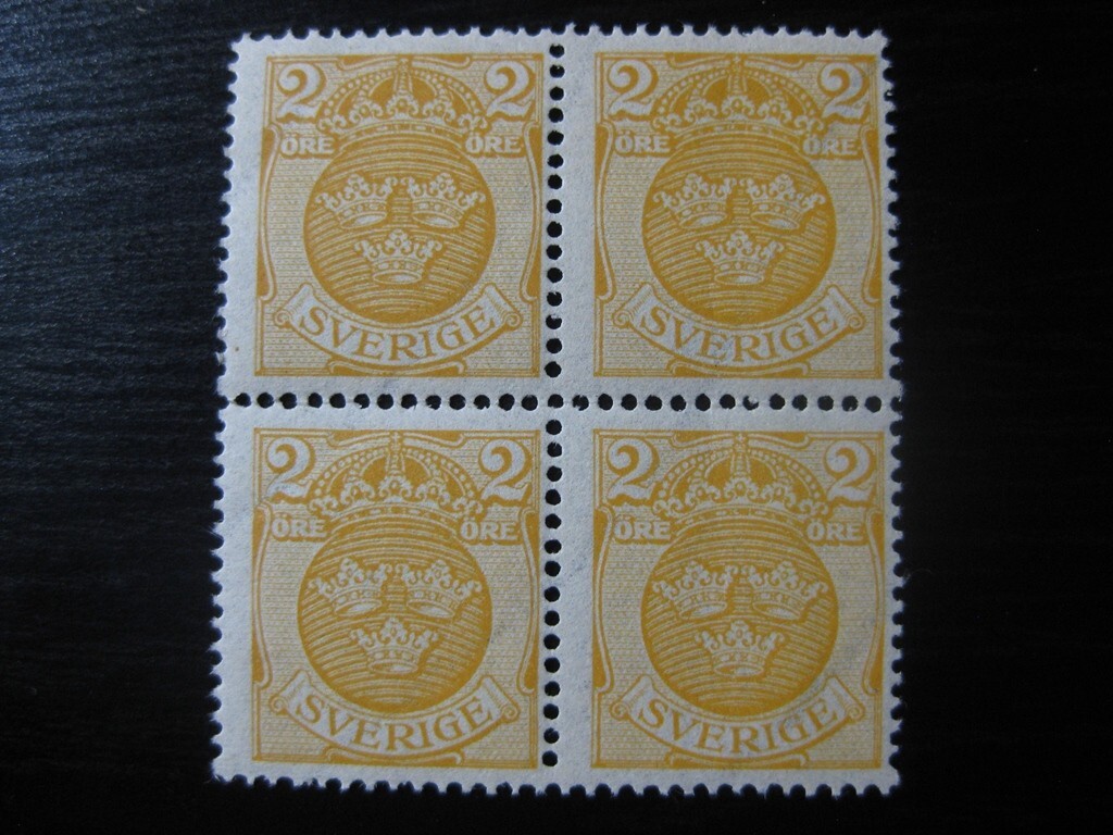 SWEDEN Sc. #96 scarce mint MNH stamp block of 4! SCV $3.00
