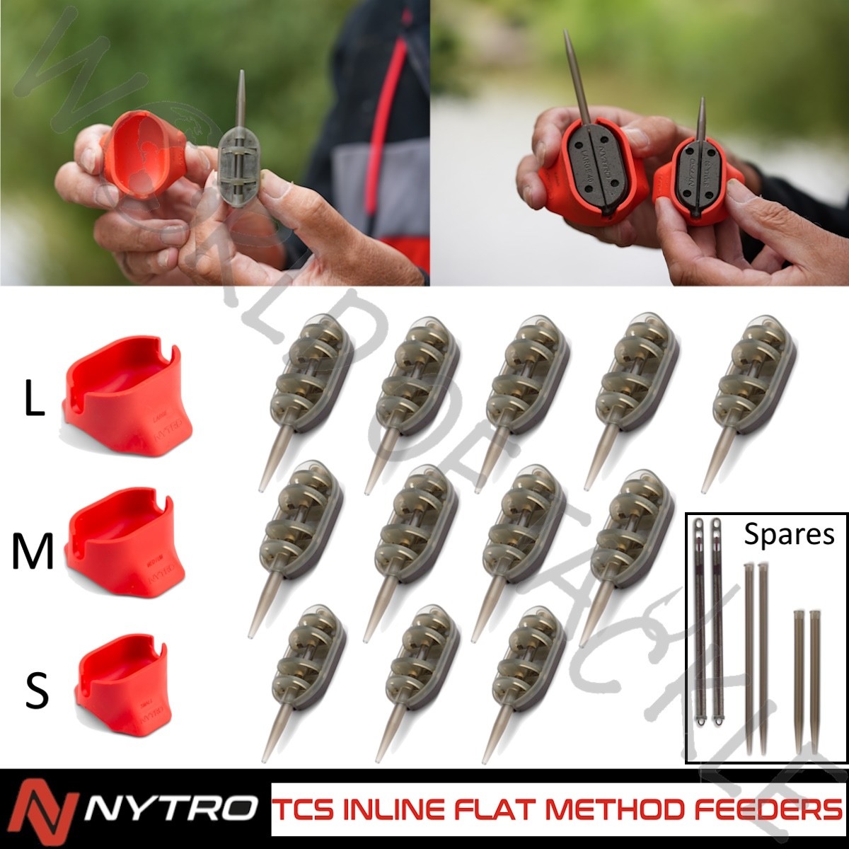Nytro TCS Flat Method Feeder for Fishing Inline Front Loaded with Mould