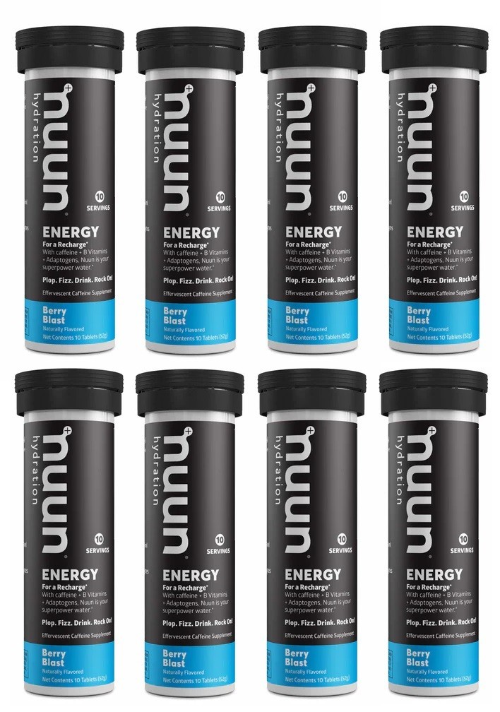 Nuun, Daily Hydration, Energy, Berry Blast 10 tablets, Pack of 8, EXP 06/26