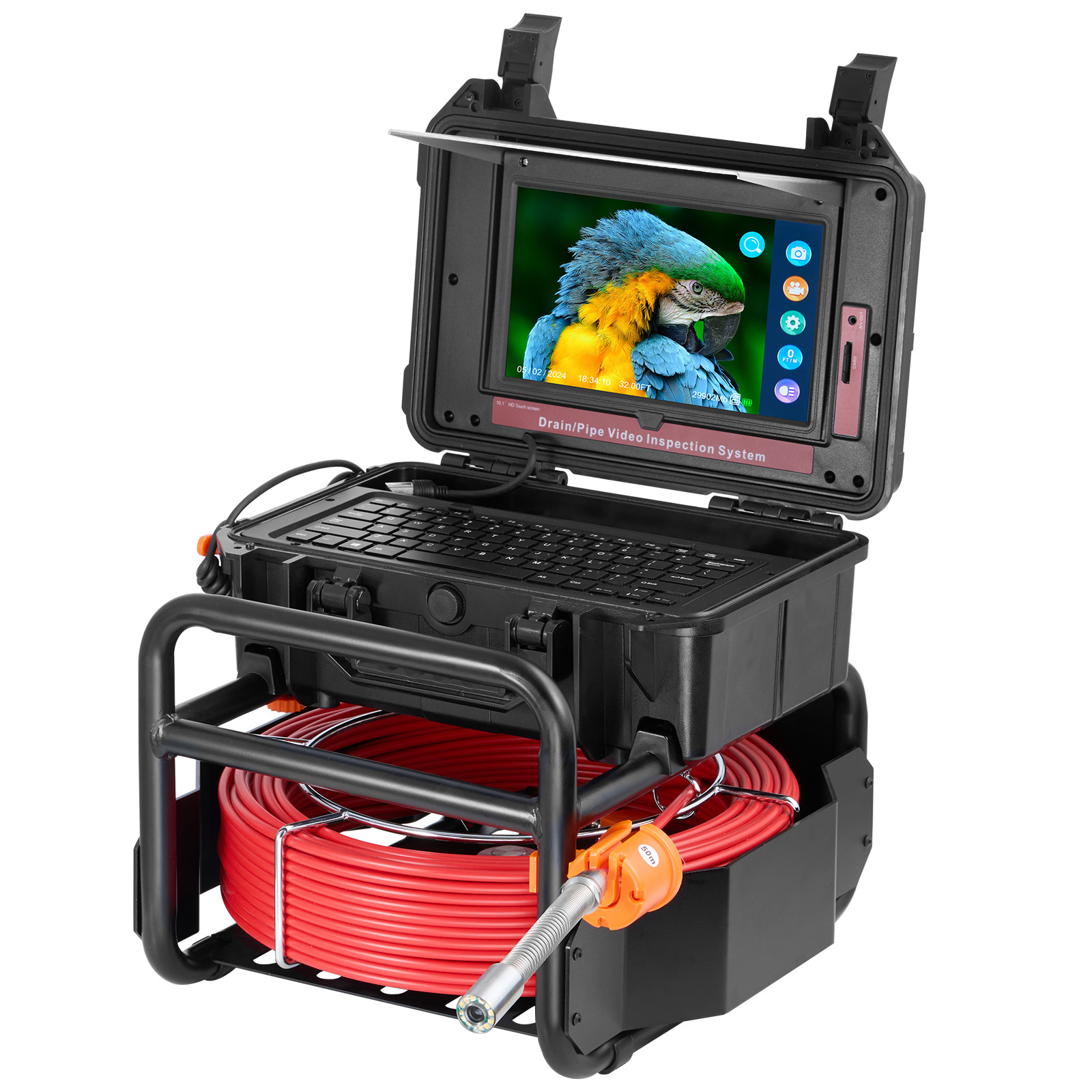 VEVOR Sewer Camera 165 ft/50m Self-Leveling Drain Camera with 10.1" Touchscreen